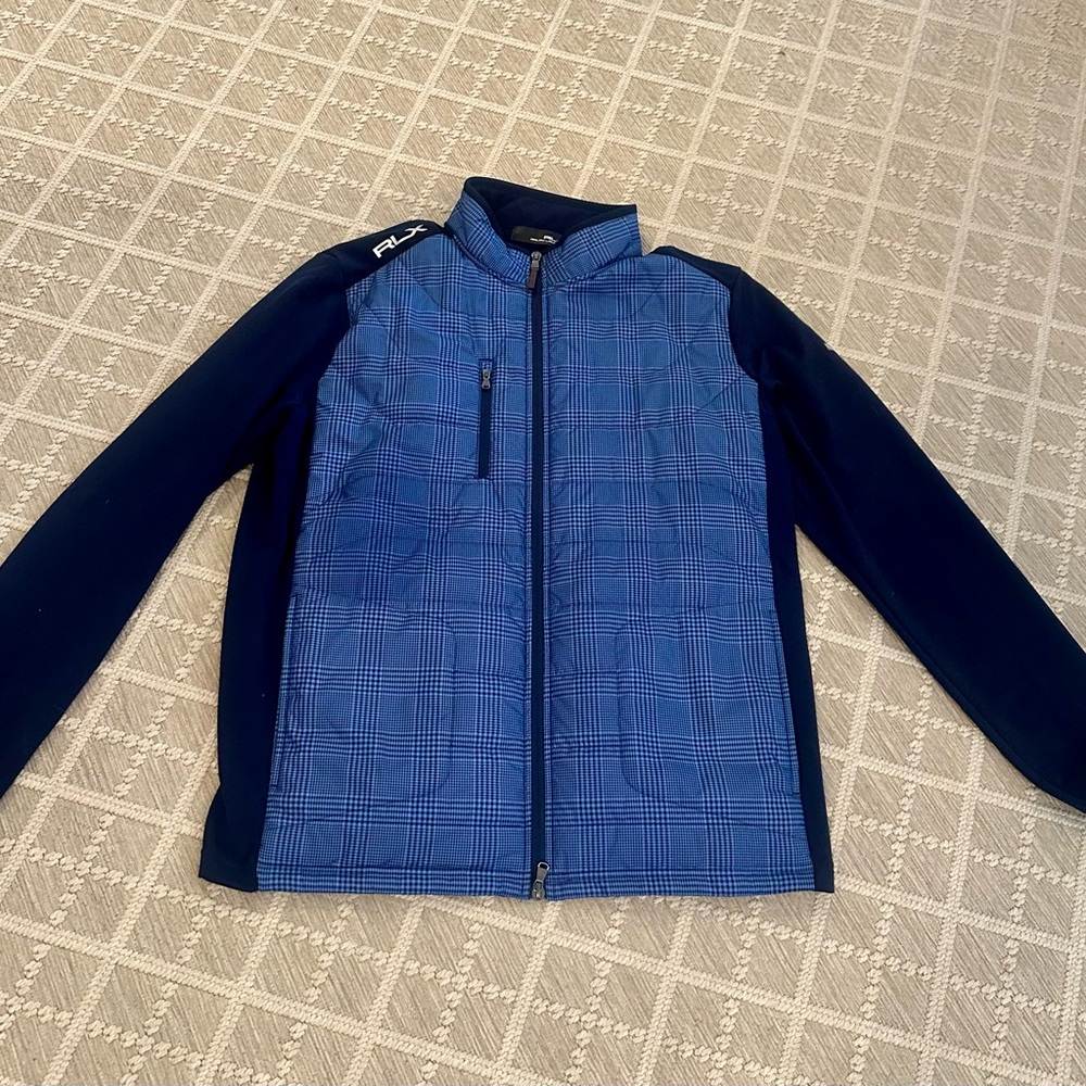 RLX Quilted Plaid Jacket with Navy Knit Sleeves